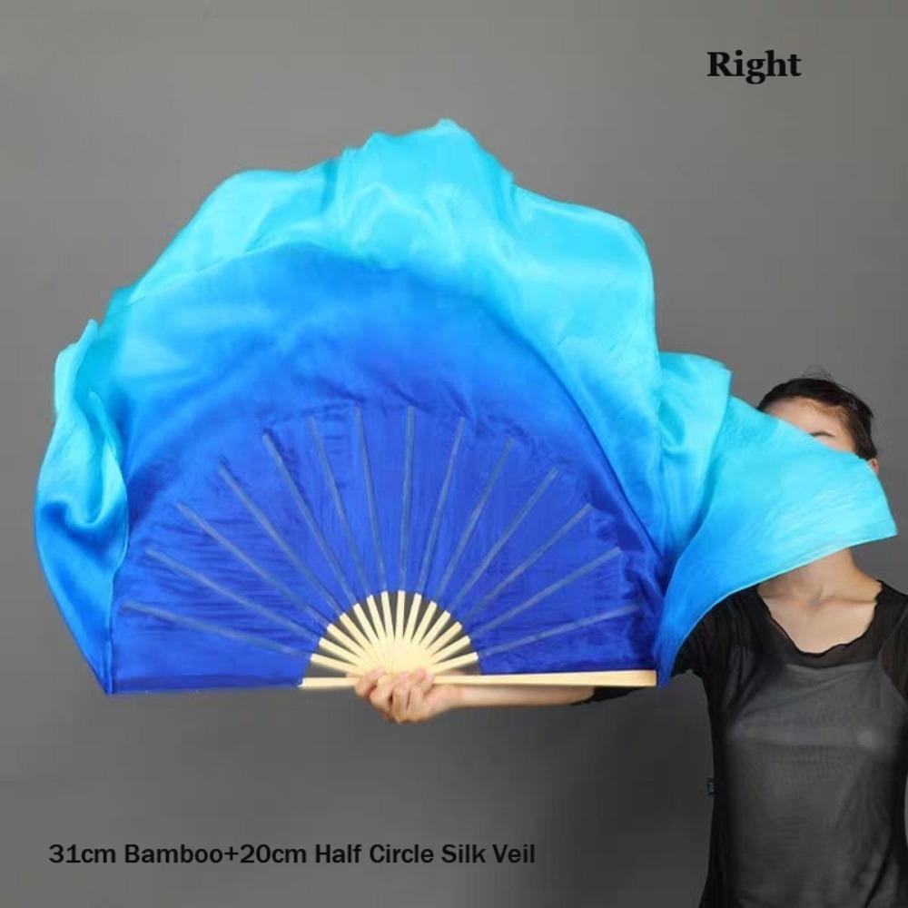 Dancer Practice Pairs Yangko Dance Bamboo Fans Hand Dye Adults Fan  Kid Women