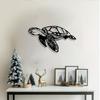 1pc Sea Turtle Metal Wall Art, Iron Statue Mural, Coastal Patio Garden Decor, Weatherproof Home Accent, Unique Gift for Ocean Lovers
