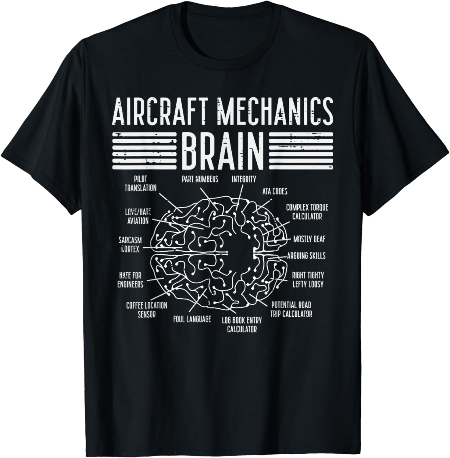Funny Gift Aircraft Mechanics Brain Airplane Maintenance Unisex Style Shirts for Women Men Clothing Streetwear Graphic TShirts 4XL