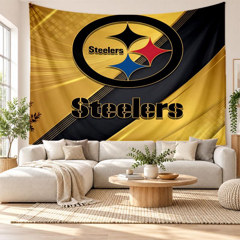 Pittsburgh Steelers Wall Tapestry, Soft Fabric Wall Hanging, Decorative Backdrop For Bedroom Home Wall Art