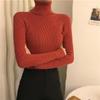 High Neck Solid Color Knit Sweater - Women's Long Sleeve Korean Style Pullover for Autumn/Winter