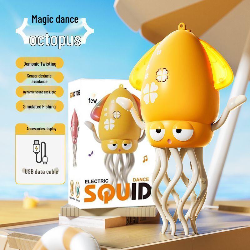 

Children s Day Dancing Octopus Toy: Musical, Electric, Obstacle-Avoidance, Induction Magic. English Color Box * with Fishing Rod