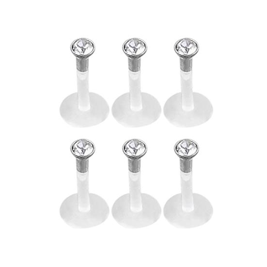 10 bucăți acrilic cu stras transparent pentru buze labret bar ureche spicule inel piercing bijuterii
