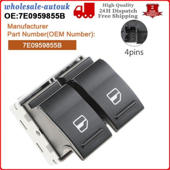 For VW Transporter T5 2.0 Front Drivers Right Electric Window Switch 7E0959855B