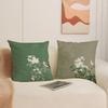 Chinese Style Simple Bird Flowers Cushion Cover Silky Elegant Comfort Sofa Bed Invisible Zipper Beach Pillowcase
