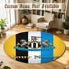 Round Rug Custom NameNewcastle United FC Pattern Non Slip Carpet Home Floor Decor