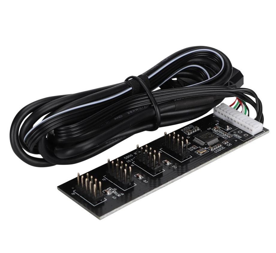 USB 2.0 Motherboard Hub: 9-Pin to Dual 9-Pin Expansion Adapter
