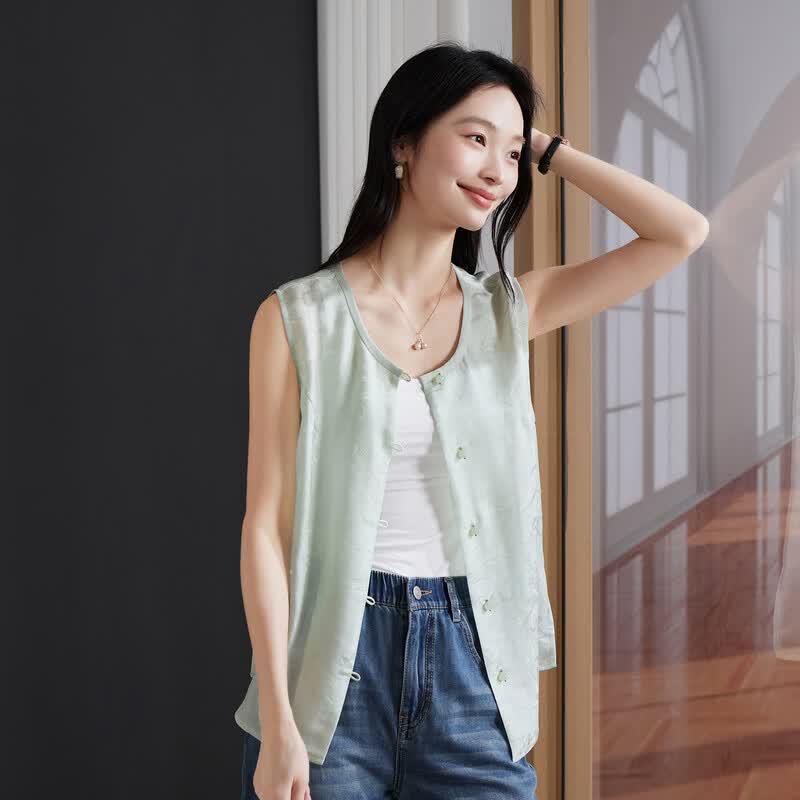 SOFSIL Women's Silk Blend Jacquard Vest