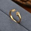 1Pc Stylish Cat Claw Opening Adjustable Cute Titanium Steel Ring