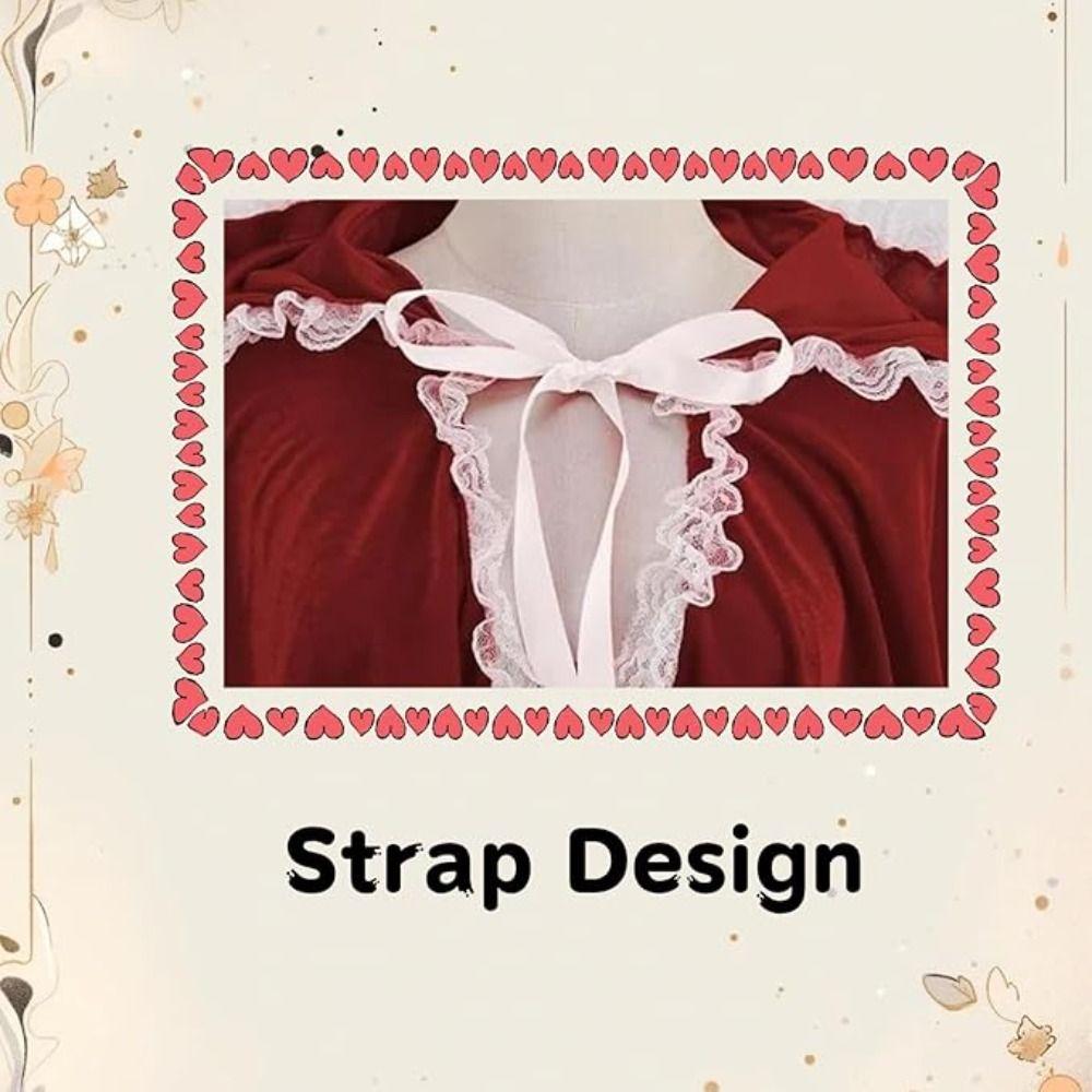 Vintage Halloween Hooded Cloak Lace-up Cosplay Costume Creative Gift Overcoats