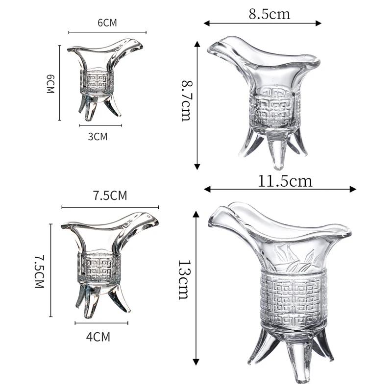 4pcs Sets Ancient Imperial Wine Cups Korean Style Whiskey Glass Glasses Retro Duke Cup Creative Wine Mug Classical Drinkware