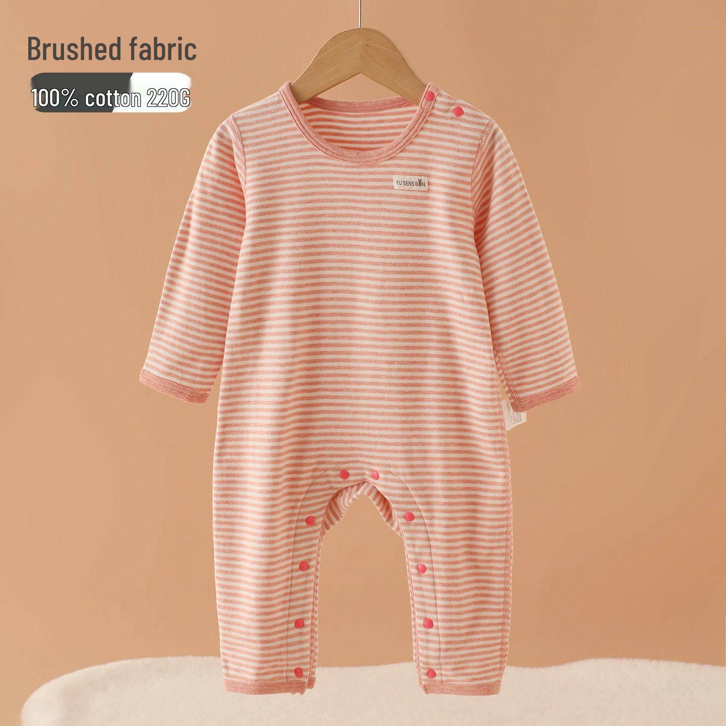 Newborn Long-Sleeve Cotton Bodysuit - Early Spring/Autumn Pajamas for Baby Girls Size 73 (recommended 66-73cm)