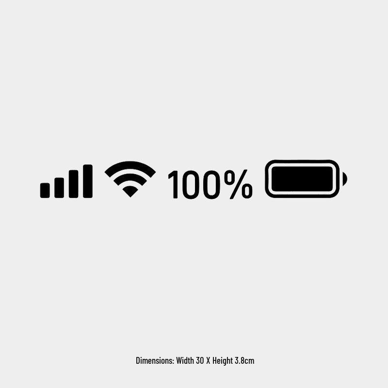 WIFI Signal & Battery Level Car Decal - Funny Windshield Phone Decoration