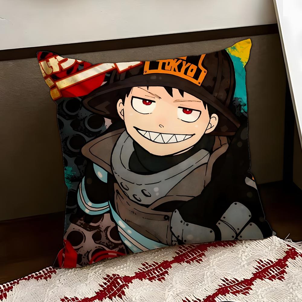 FFire Force anime Cushion Cover Reversible Soft Durable Pillow Cover Home  Car MultiScene Use for Daily Comfort