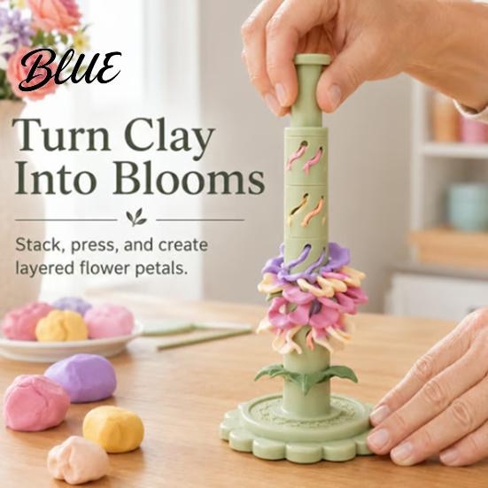 Pottery Flower Molds 9 Sleeve Bloom Shaping Maker Modular Clay Tool with Patterns 3D Printed DIY Stackable Press Molding
