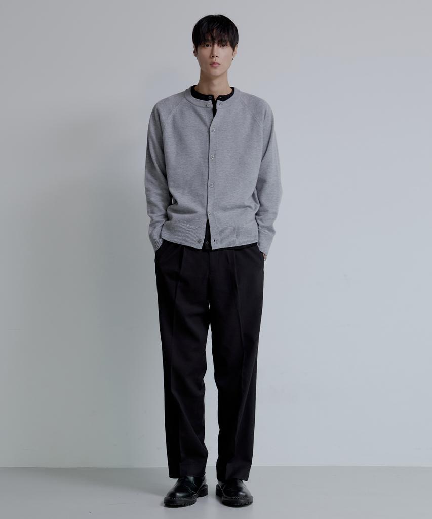 Nodu Raglan Herasi Round Crop Cardigan [Gray]