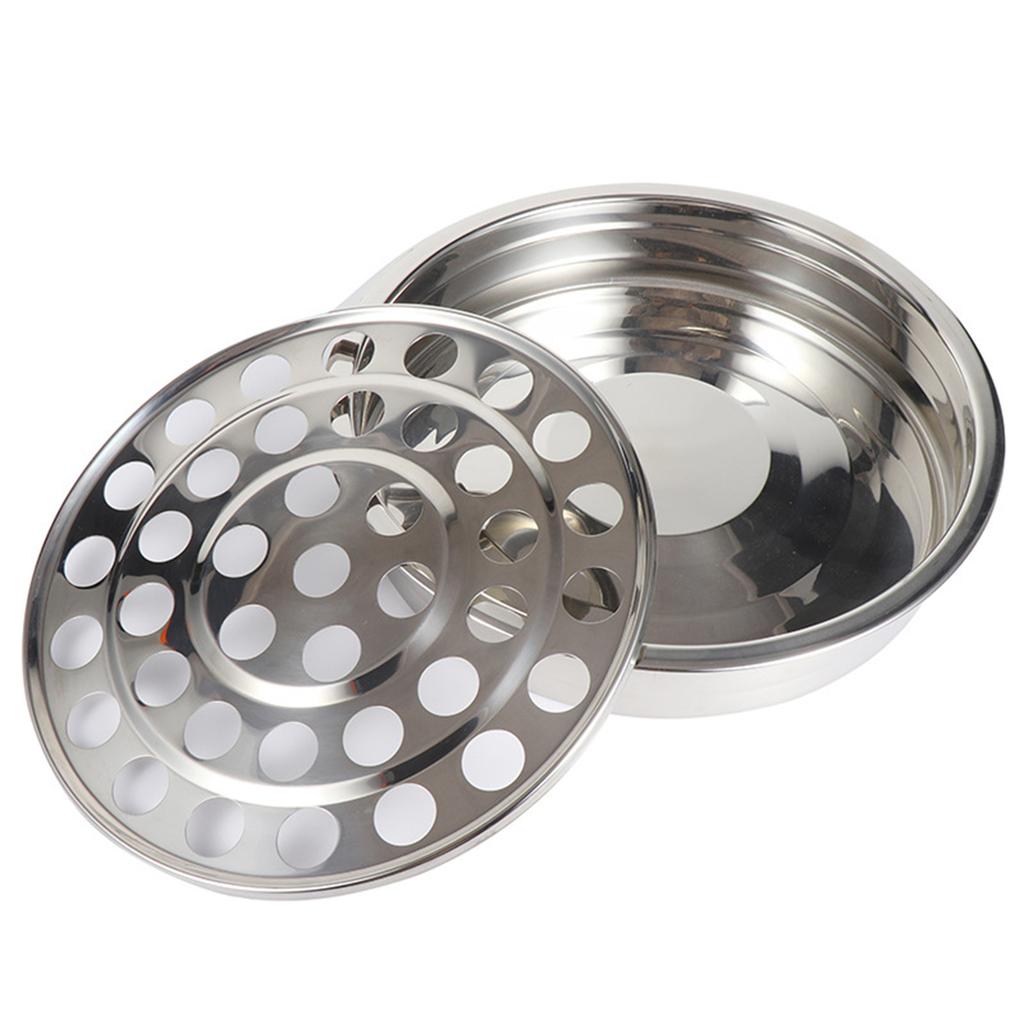 Polerowana Stal Nierdzewna Kościelna Taca Komunijna Projekt 39 Otworów do Rozdawania Świętego Chleba Zawiera Pokrywę