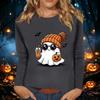 Women's Long Sleeve Halloween Print Round Neck Casual Top for Fall Parties