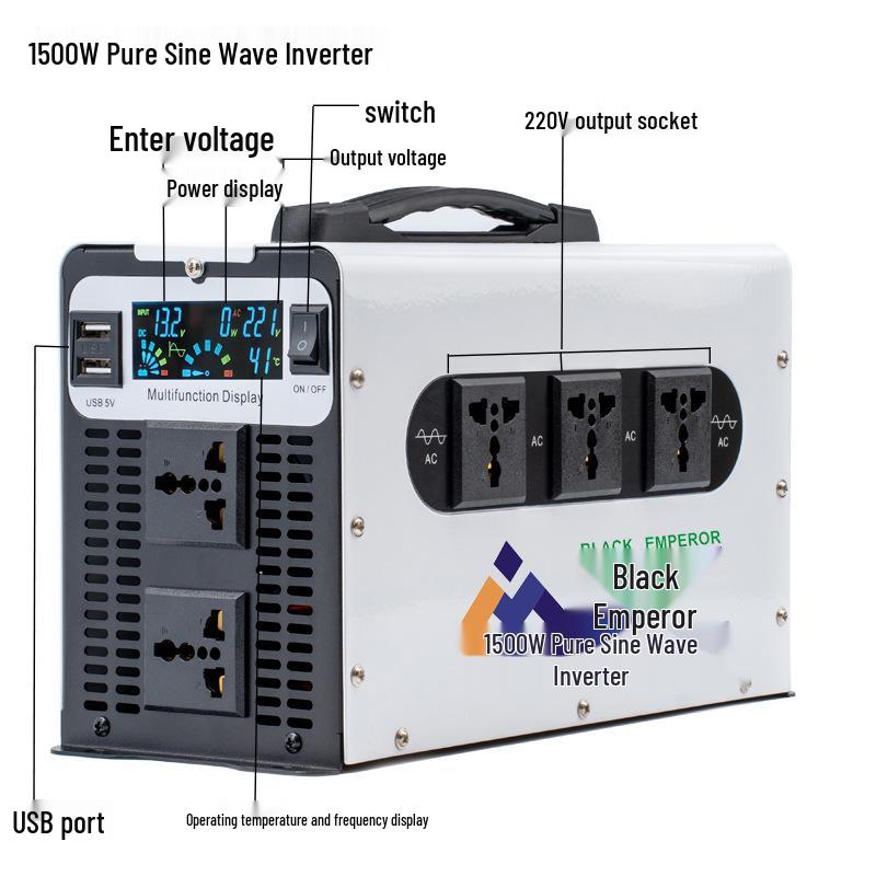 5000W High-Power Sine Wave Inverter: 12V-96V to 220V Customizable