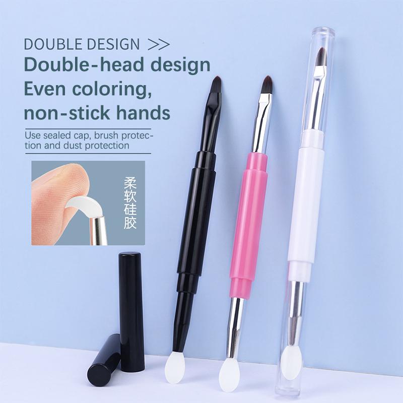 2 Head Multi-Use Silicone Lip Brush Beauty Lipstick Lipgloss Applicator Makeup Organizer Tool Cosmetic Spatula Brush