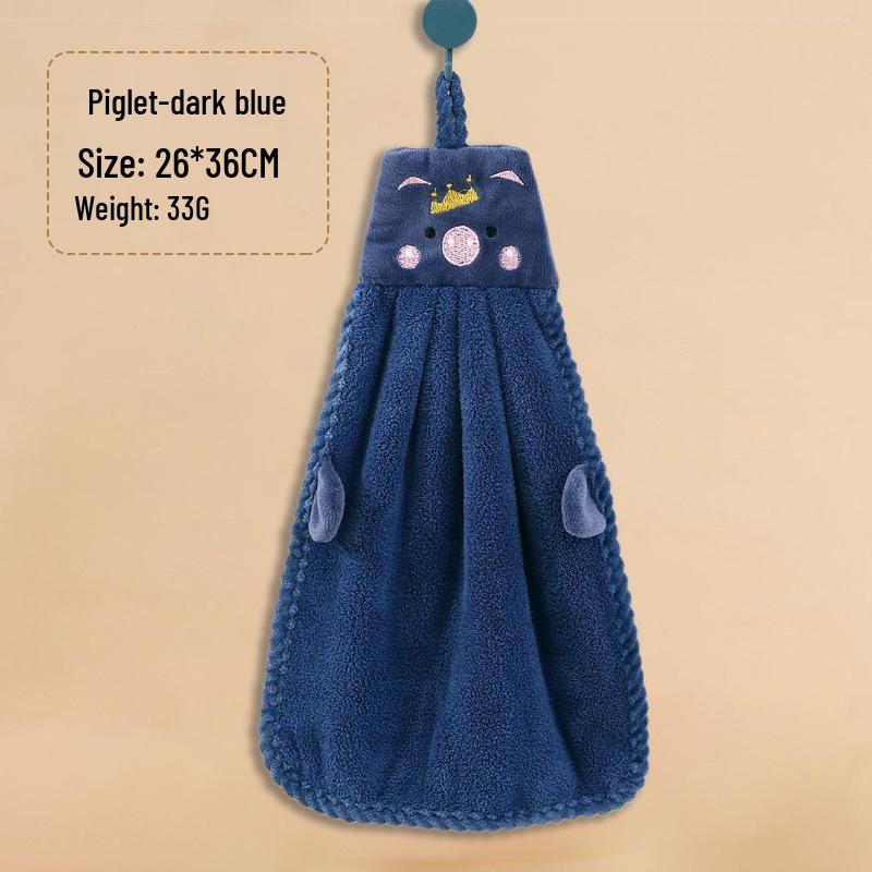 Coral Fleece Absorbent Cartoon Hand Towel - Cute, Hangable, Lint-Free