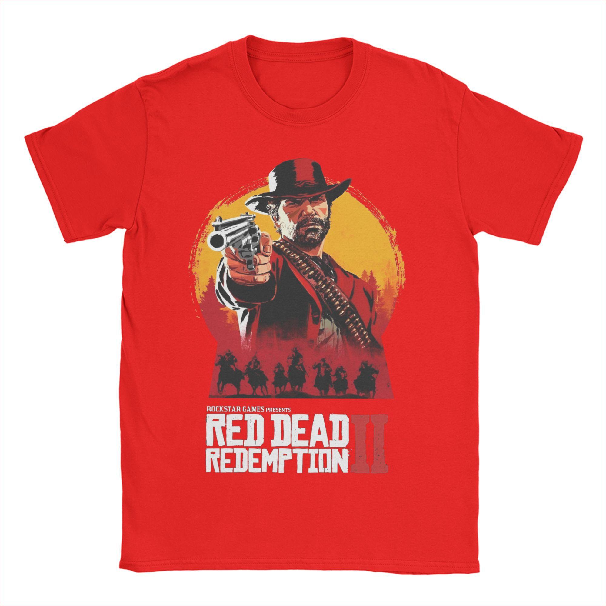 

Крутые футболки Red Dead Redemption 2 для мужчин, с круглым вырезом, хлопковые, хип-хоп, с коротким рукавом, идея подарка, одежда S