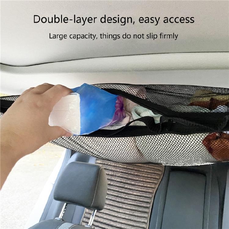 Car Storage Pocket Roof Interior Cargo Net Bag Pouch Sundries Storage Organizer