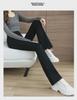 2024 Women's High-Waist Micro-Flared Pants: Warm, Loose, and Drape-Style for Spring, Autumn, & Winter