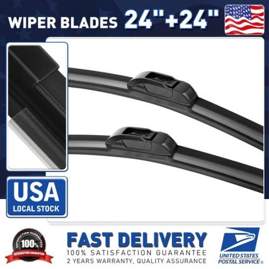 Set Of 24 +24  Genuine Front Bracketless Wiper Blades OEM Replacement All Season