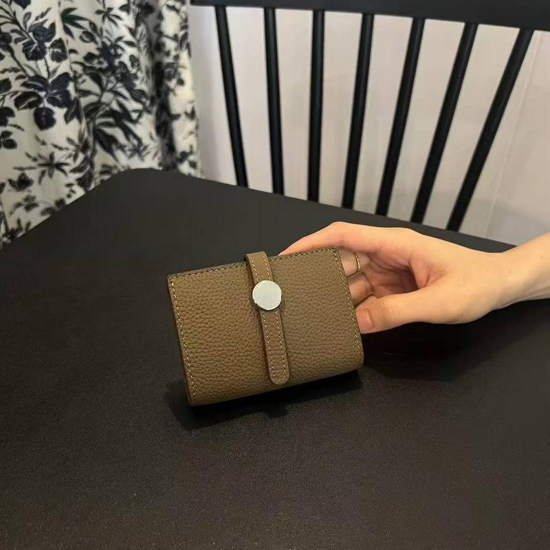 26 New Genuine Pickup Truck With Leather Toe Layer, Women's Foldable Short Wallet, Trendy Leather, Fashionable Drawstring, Versatile Wallet