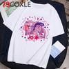 Funny cartoon T-shirt for JoJos Bizarre Adventurestylish Japanese anime T-shirt for womensummer graphic hip-hop top