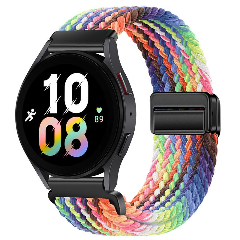 20mm 22mm Nylon Braided Strap for Samsung Galaxy Watch 7 6 5 4 Strap Magnetic Band for Huawei Watch GT6 5Pro GT4 3Pro 46mm Strap