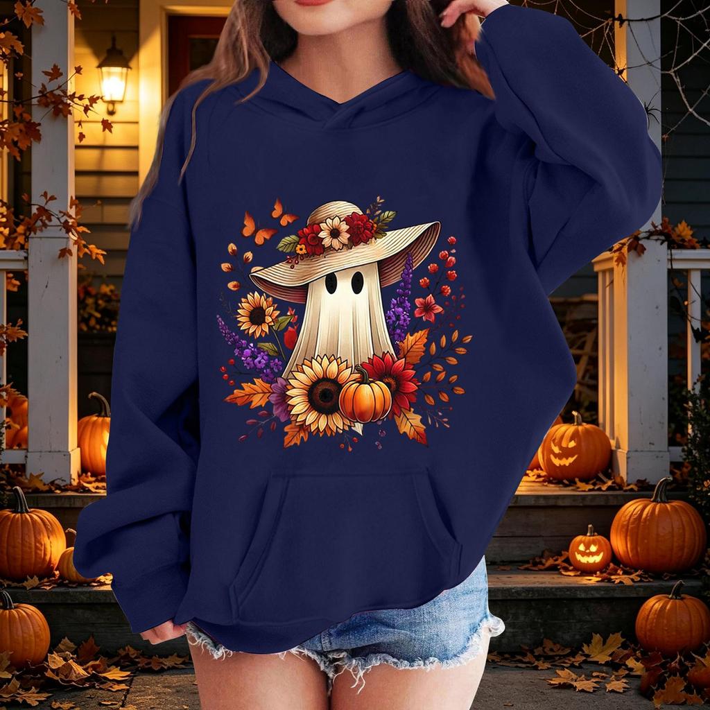 Children's Halloween Printed Pullover Hoodie, Casual Loose Fit for Daily Wear and Halloween Party