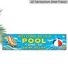 2D Flat- Aluminium Decorative Sign in A 2D Flat Design, Featuring A Beach Theme, Perfect for Decorating Your Poolside, Patio, Garden, Backyard