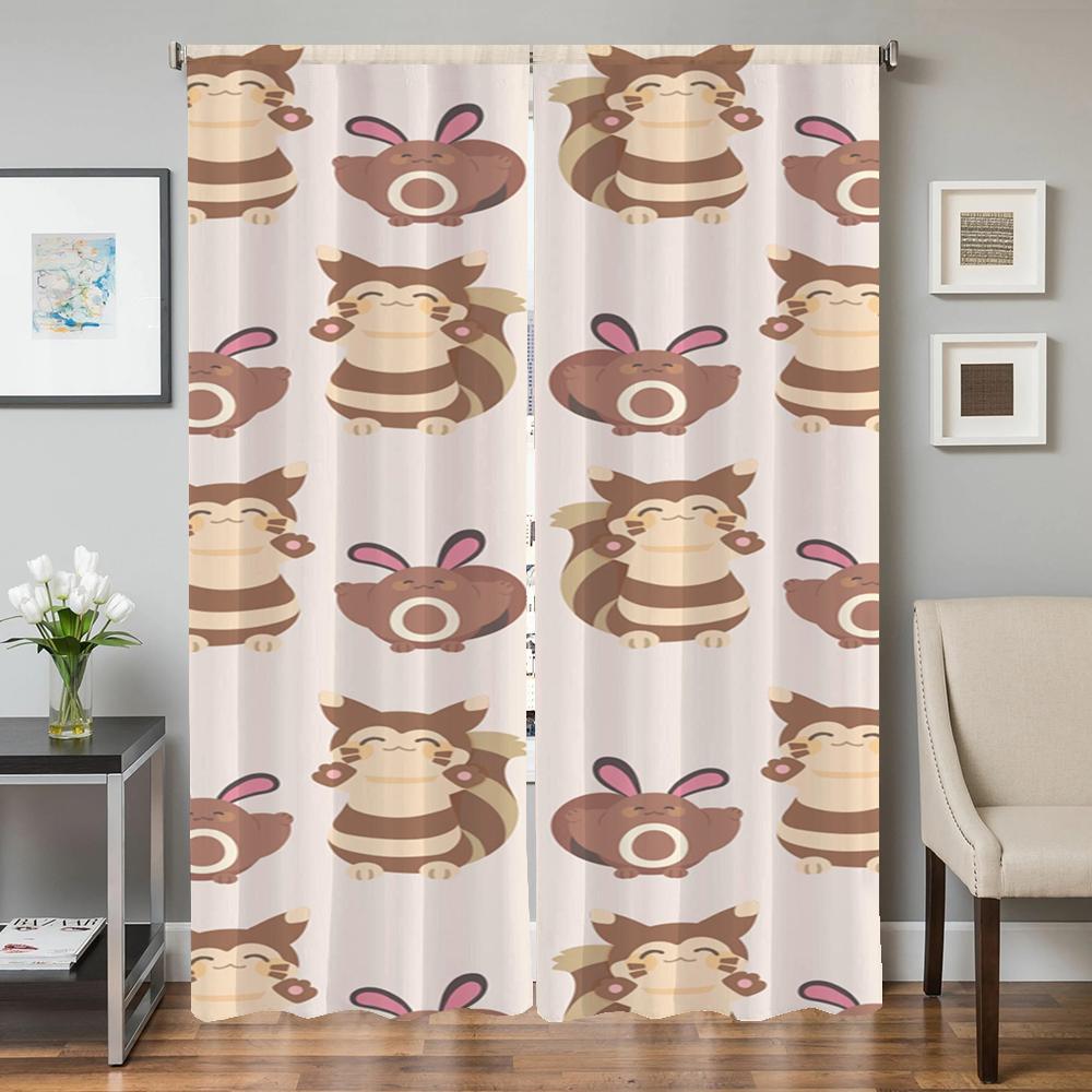 Home Interior Kitchen Curtains for Living Room 2 Pieces Blackout Curtains Door Curtain P-pokemon-n Bedroom Decoration Partition