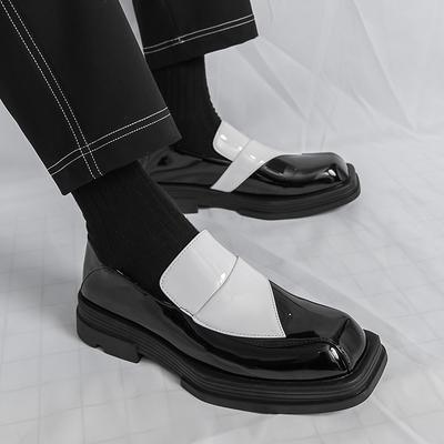 Business Men Thick-soled Loafers Black White Men One-foot Comfortable Anti-slip Brand Shoes Gentleman Shoes Size 39-46 Men Shoes