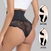 Women High Waist Tummy Control Underwear Lace Panties Female Pants Solid Color Transparent Intimates Slimming Shapewear Lingerie