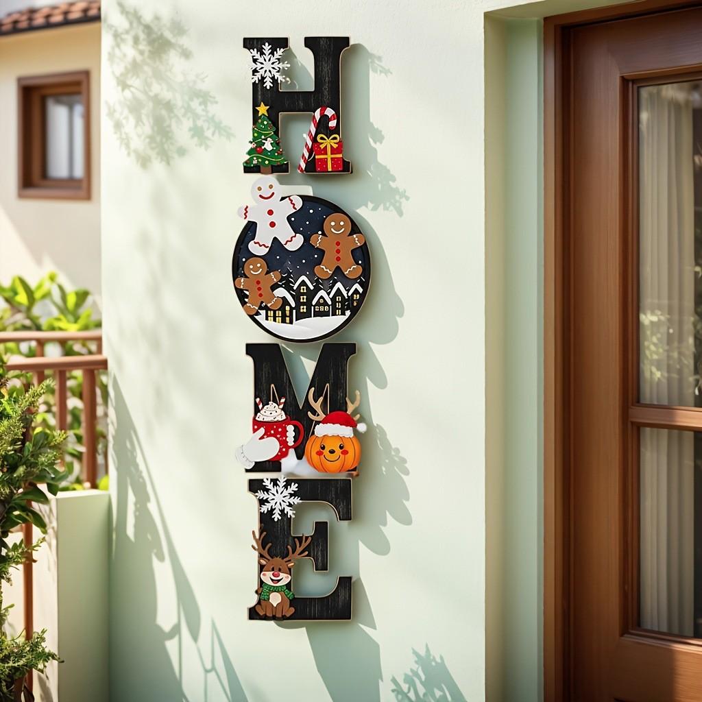 

1set Christmas European and American Style Home Sign Set - Wooden Wall Decor with Festive Atmosphere - for Holiday Decoration
