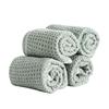 4pcs Waffle Texture Microfiber Cloth Absorbent Cleaning Rags Kitchen Towel Bathroom Cleaning
