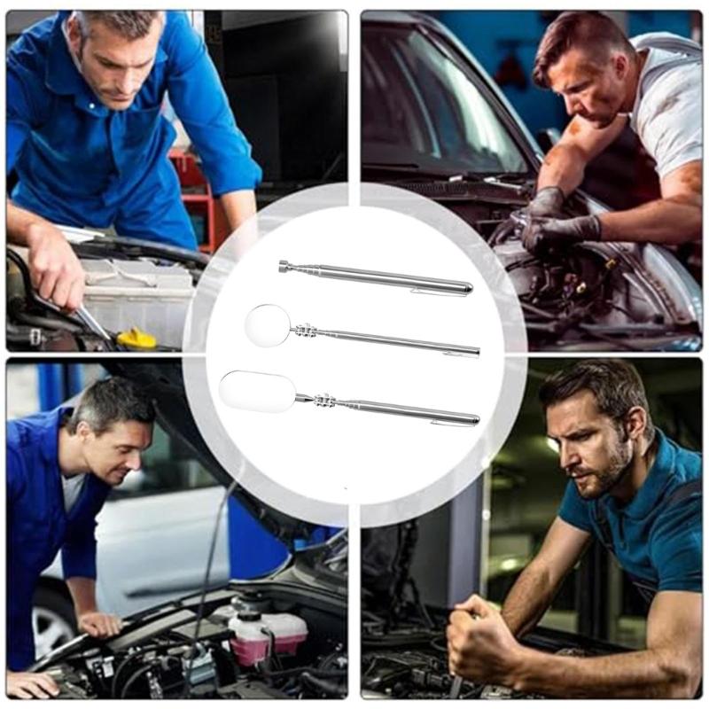 360 Degree Rotating Extendable Handle Car Inspection Mirror For Mechanics Aviation Welding Automotive Construction Work