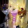 2 Led Light-Emitting Transparent Rose Balloons (Excluding Inner Electricity) Suitable for Wedding, Birthday, Valentine's Day