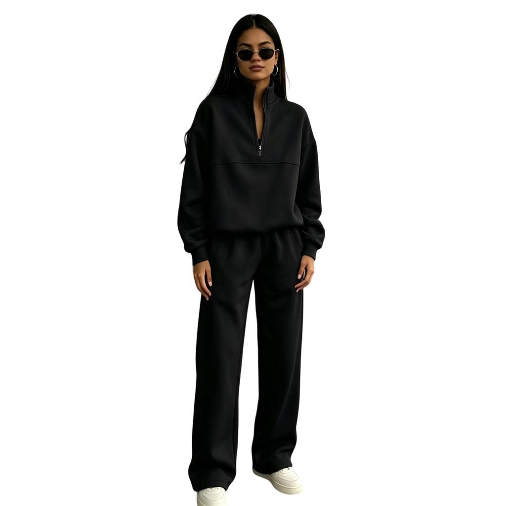 Women's Fashion Casual Color Two Piece Sweatshirt and Pants Set for Everyday Wear