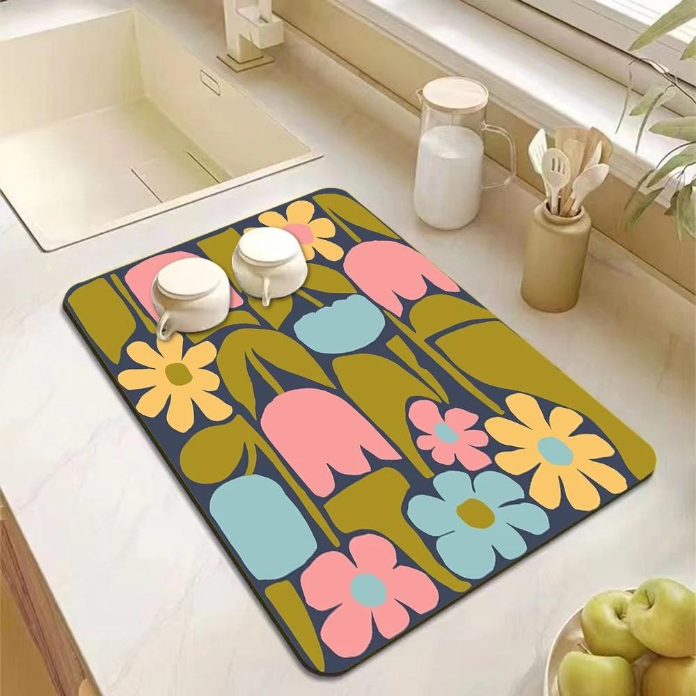 VIKAMA Dopamine Kitchen Accessories | Absorbent Kitchen Utensil Drain Mat | Coffee Maker Utensil Drain Mat | Utensil Mat