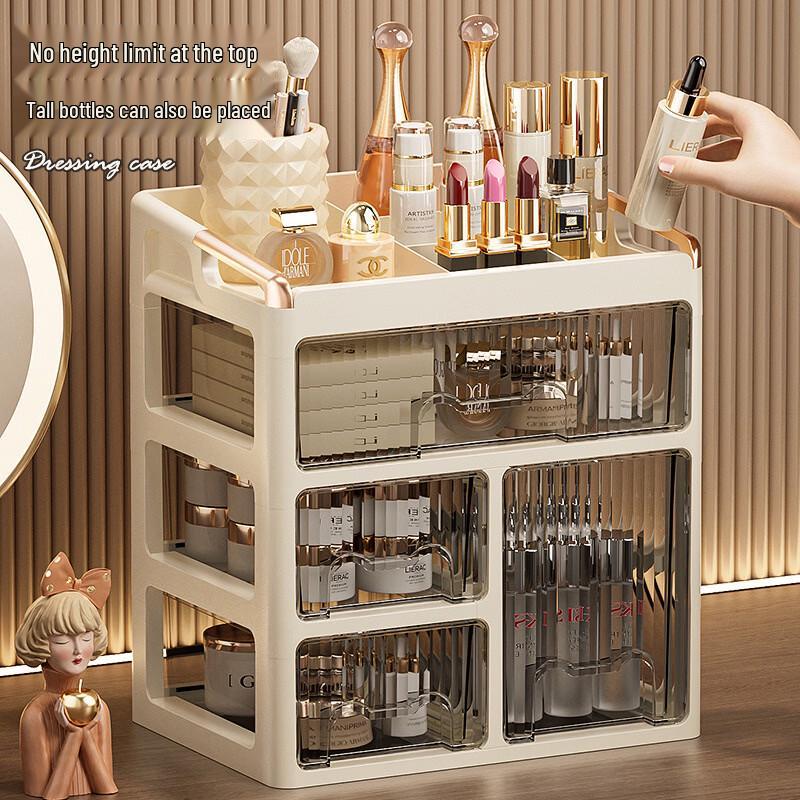 Handun Desktop Dustproof Cosmetic Organizer with Drawers