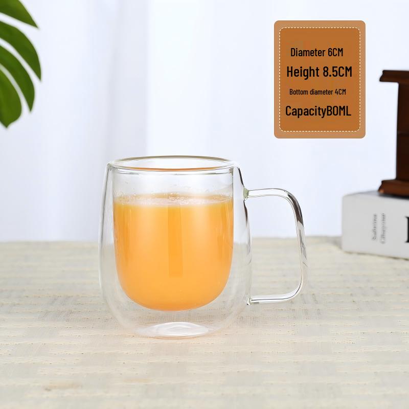

Transparent High-Temperature Borosilicate Glass Mug with Handle - Perfect Christmas Gift for Coffee or Juice