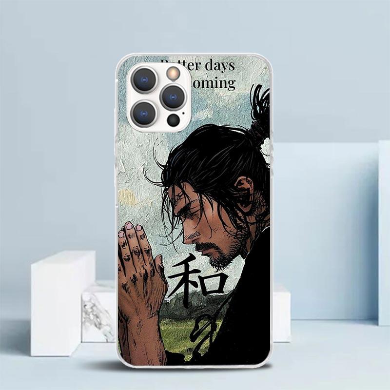 Anime Vagabond Samurai Soft Cover for iPhone 16 17 Air 15 14 Pro Max 16E Phone Case 13 Mini 12 11 7 SE 8 Print Pattern Fit Cases