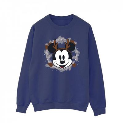 Pánská mikina s Mickey Mousem a vánočním věncem s jeleny