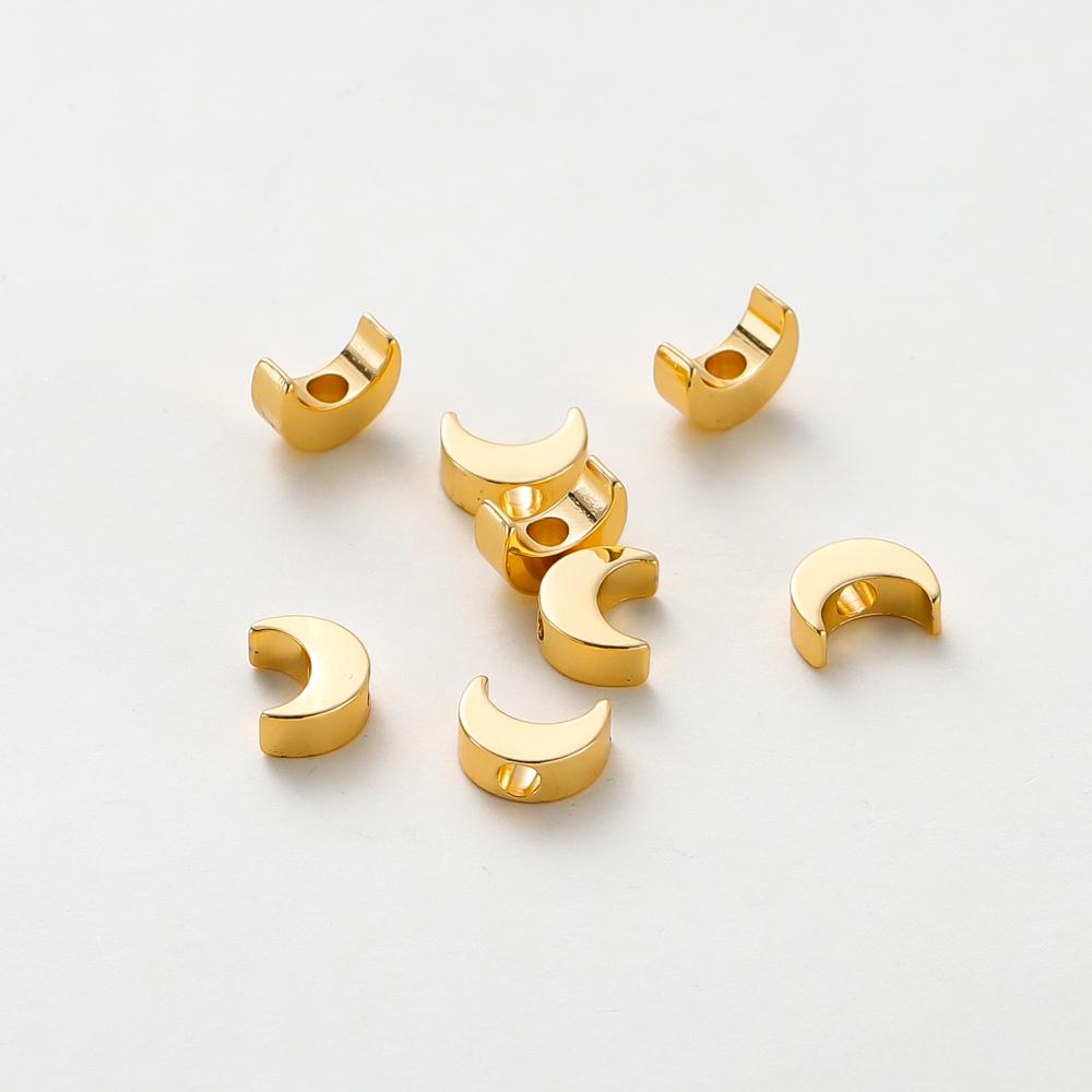 20PCS 14K 18K Gold Plated Brass Round Square Cross Flowers Beads Spacer Beads Jewelry Making Supplies DIY Necklaces Findings