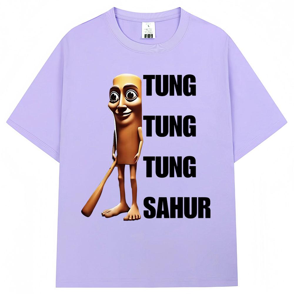 Tung Tung Tung Sahur Funny Baseball Bat Meme T Shirt Men Women Fashion Humor Popular T Shirts Loose Summer ONeck Cotton TShirt