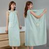 Plus Size Absorbent Bath Towel Robe for Women - Thick, Wearable, Sling Bath Skirt